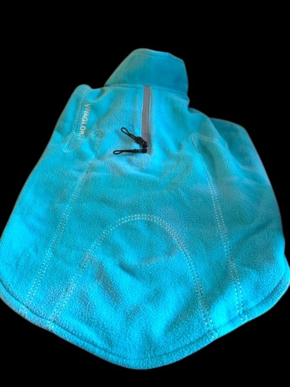 NWOT-Vivaglory Turquoise Fleece Dog Vest Jacket-Reflective, Zip-up Pet Sweater